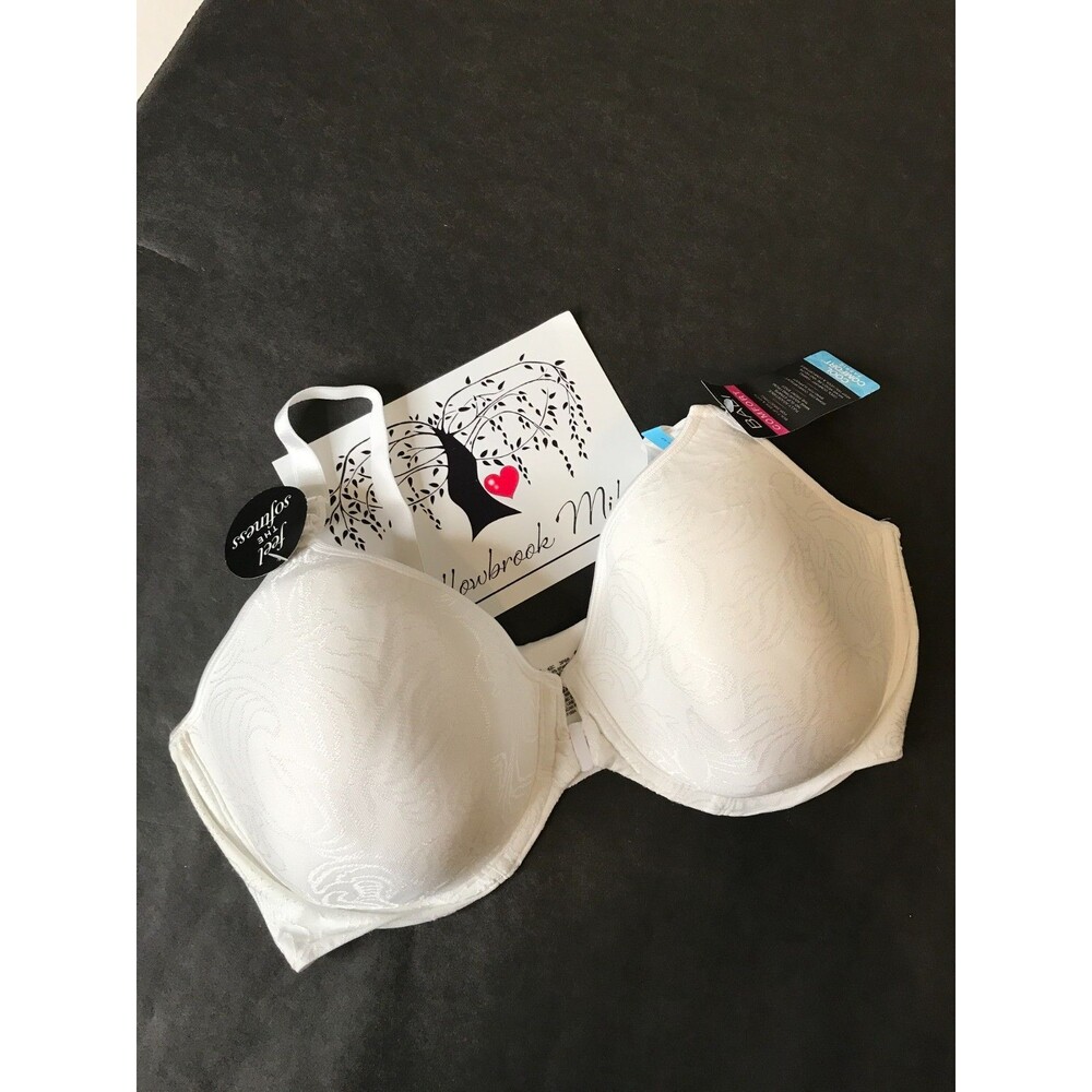 Bali Women's Coolest Smoothing Underwire Front Hook T-Shirt Bra White, sz 42C